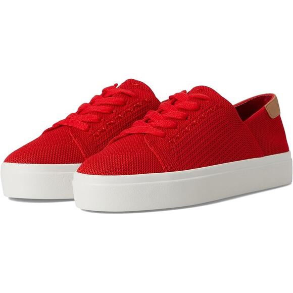 Lucky Brand Talena Knit Low Top Comfort Platform Sneaker Crimson Women's 6 NWOT - Picture 1 of 7